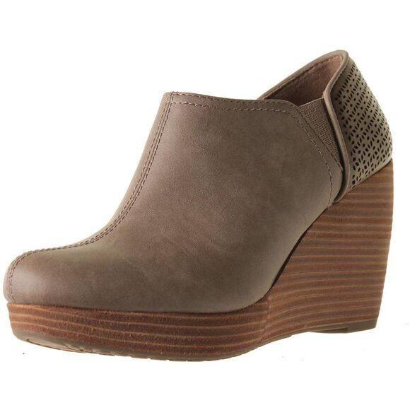 Dr. Scholl's Shoes Womens Harlow Taupe Faux Leather Ankle Booties Shoes - Picture 1 of 3
